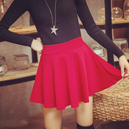 Mini Elastic Pleated Skirt