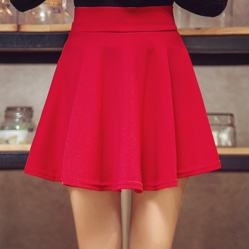 Mini Elastic Pleated Skirt