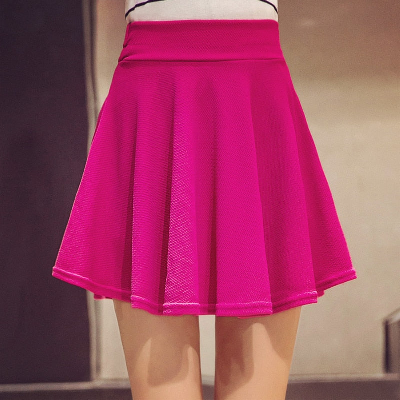 Mini Elastic Pleated Skirt