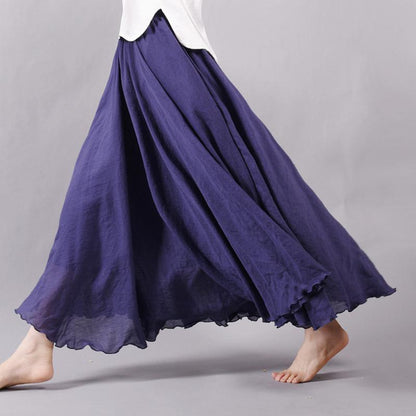 Casual Elastic Waist 2 Layers Skirts