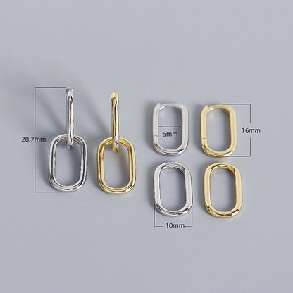 Foxanry Geometric U- Shape Earrings