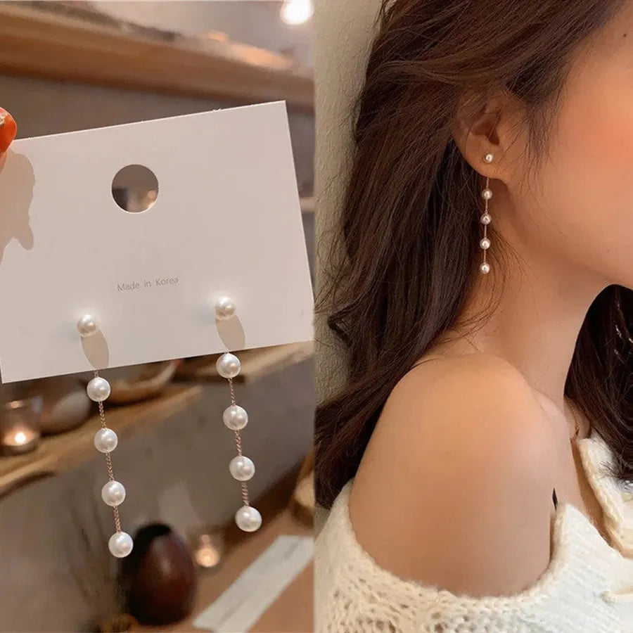 Pearl Long Earrings