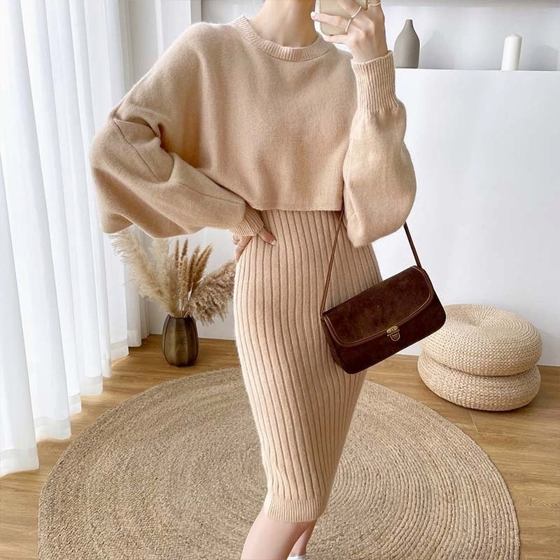 Fall/Winter Soft Sweater + Two-Piece Dress Sets