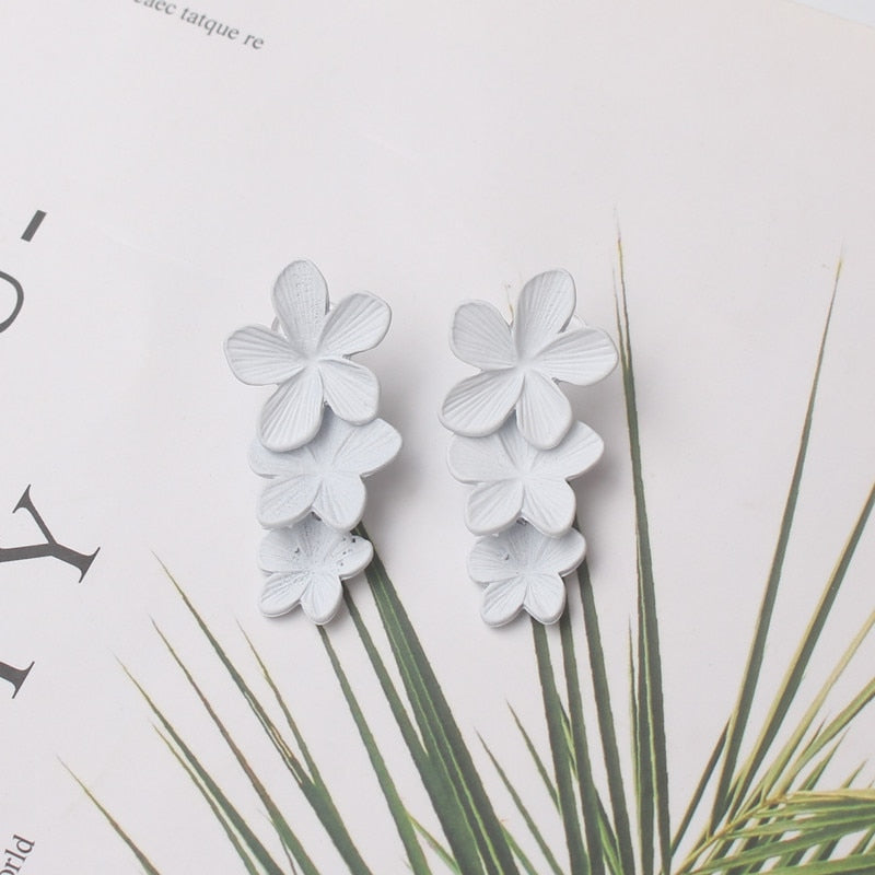 Double-layers Flower Drop Earrings