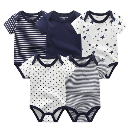 Baby Rompers Striped 5-pack Jumpsuit Boy