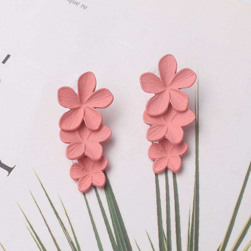 Double-layers Flower Drop Earrings