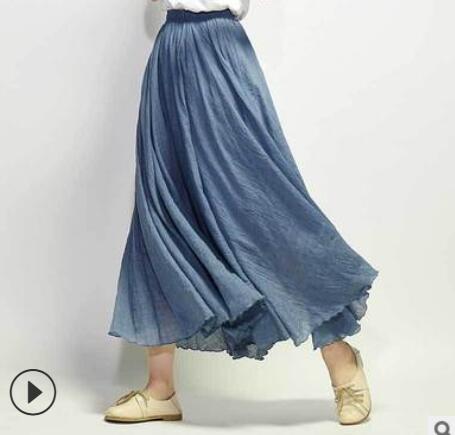 Cotton Linen Maxi Skirt