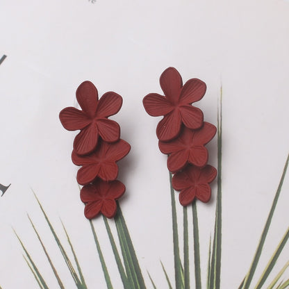 Double-layers Flower Drop Earrings