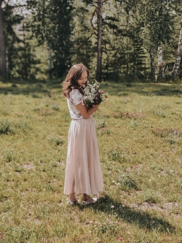 Cotton Linen Maxi Skirt