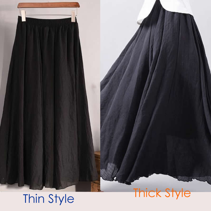 Cotton Linen Maxi Skirt