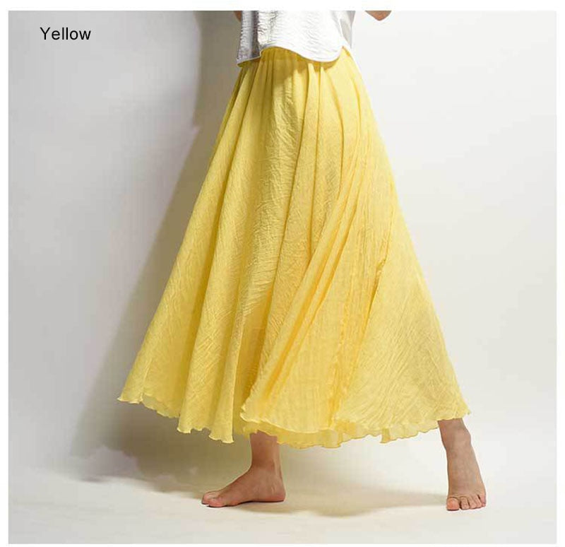 Casual Elastic Waist 2 Layers Skirts