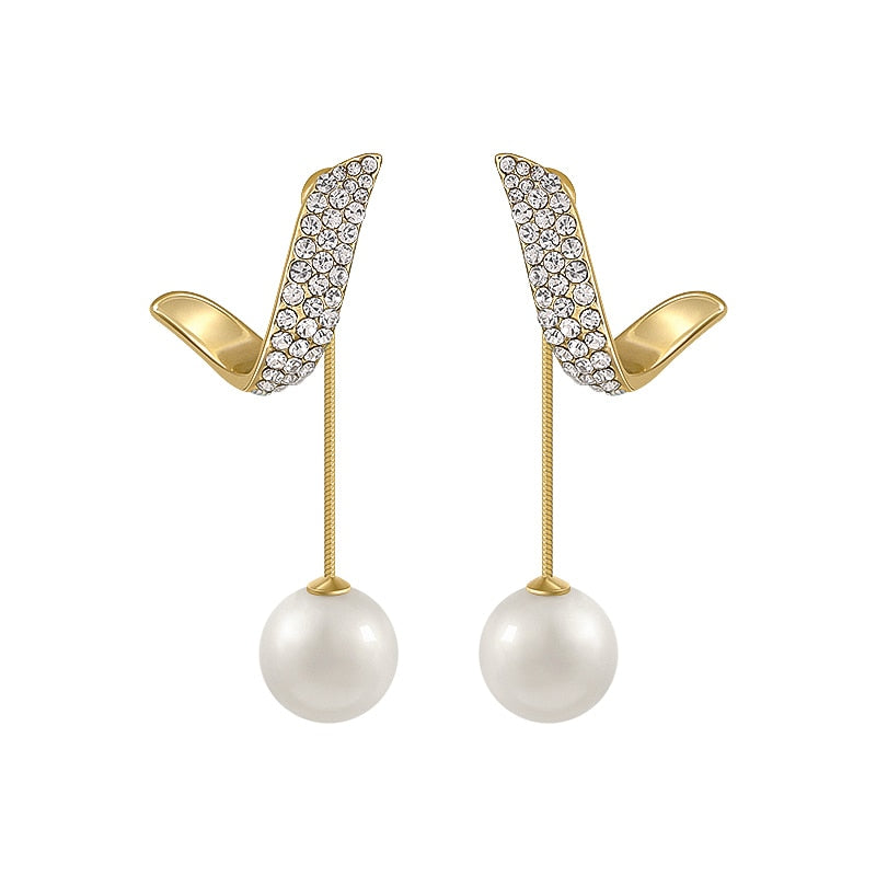 Pearl Pendant Drop Earrings