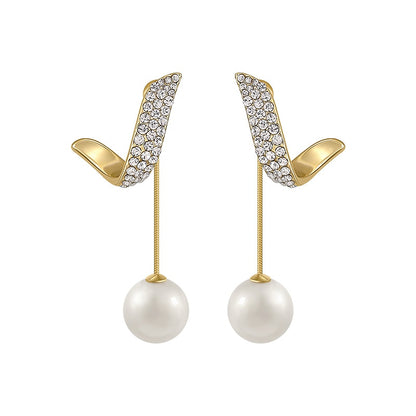 Pearl Pendant Drop Earrings