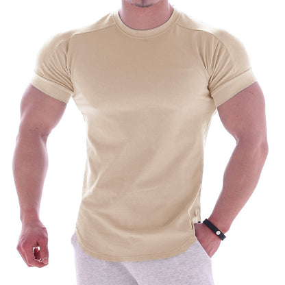 Solid Casual Cotton Gym Fitness T-shirt