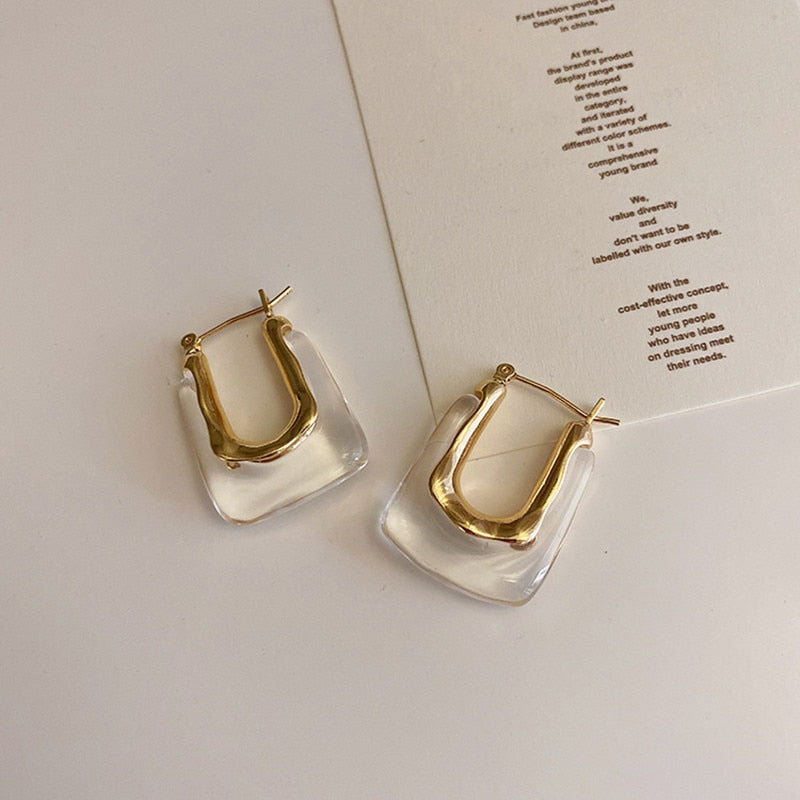 Square Hoop Dangle Earring