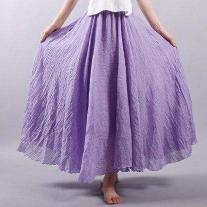 Casual Elastic Waist 2 Layers Skirts