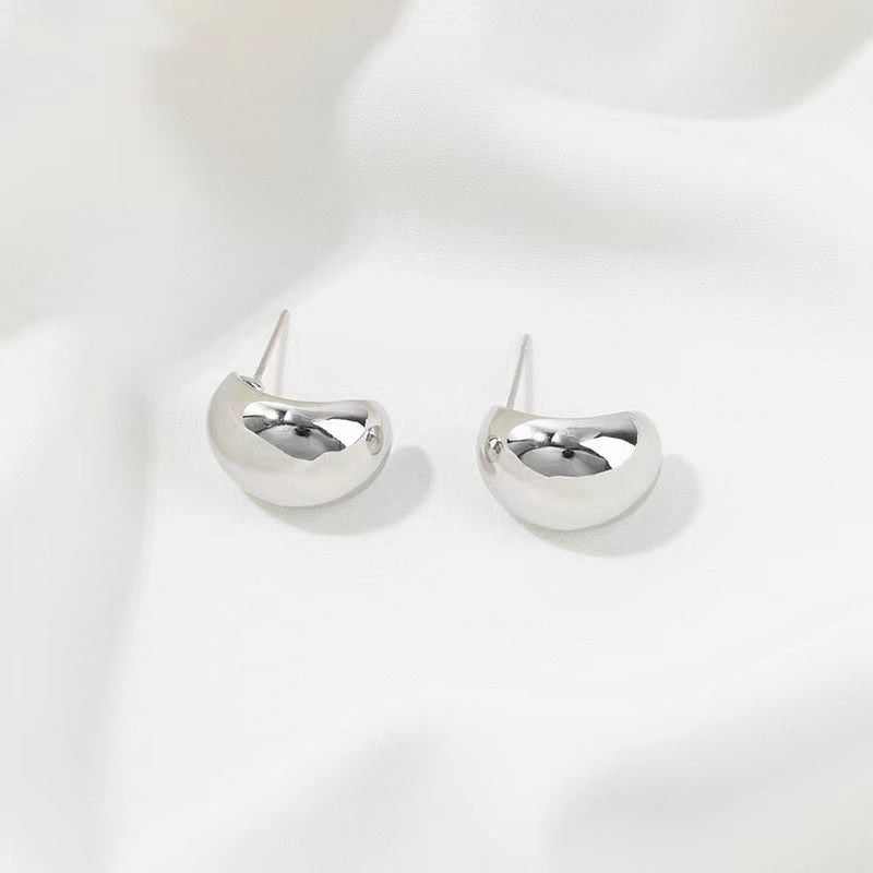 Simple Pea Shaped Drop Earrings