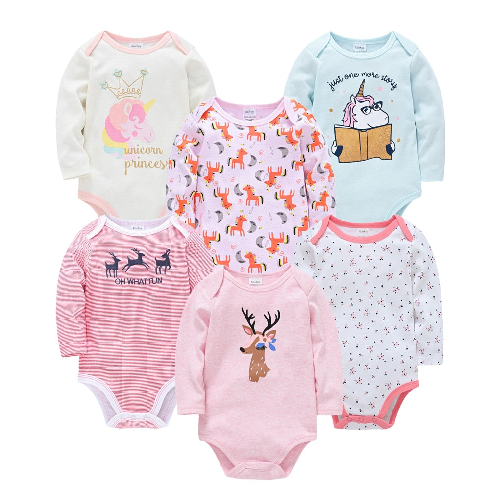 Baby 3-6PCS Cotton Long Sleeve Bodysuit