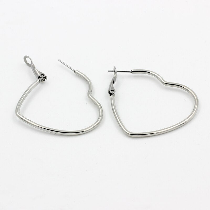 Hollow Big Heart Hoop Earrings