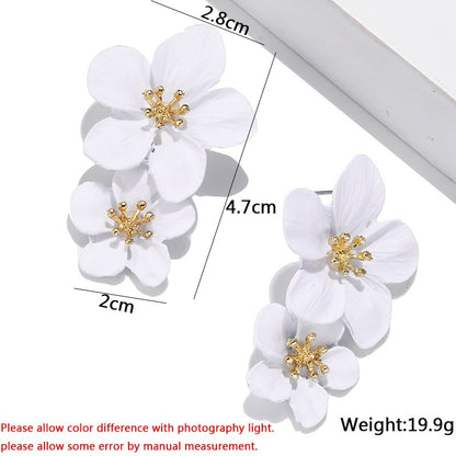 Double-layers Flower Drop Earrings