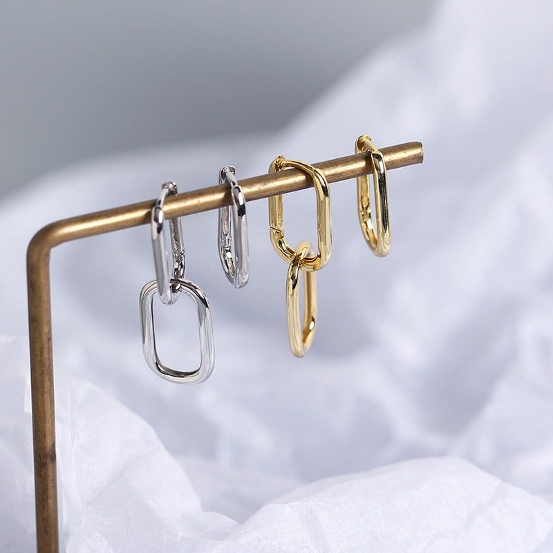 Foxanry Geometric U- Shape Earrings