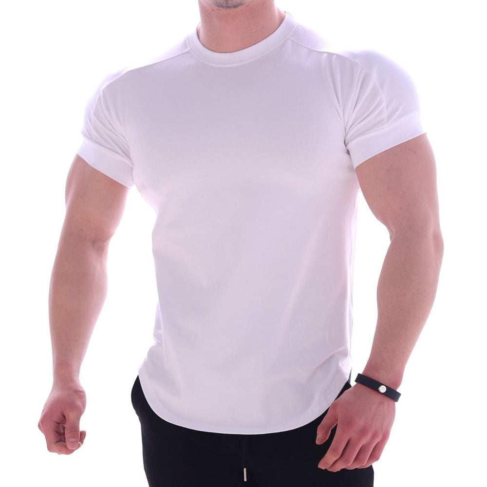 Solid Casual Cotton Gym Fitness T-shirt