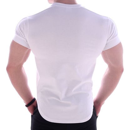 Solid Casual Cotton Gym Fitness T-shirt