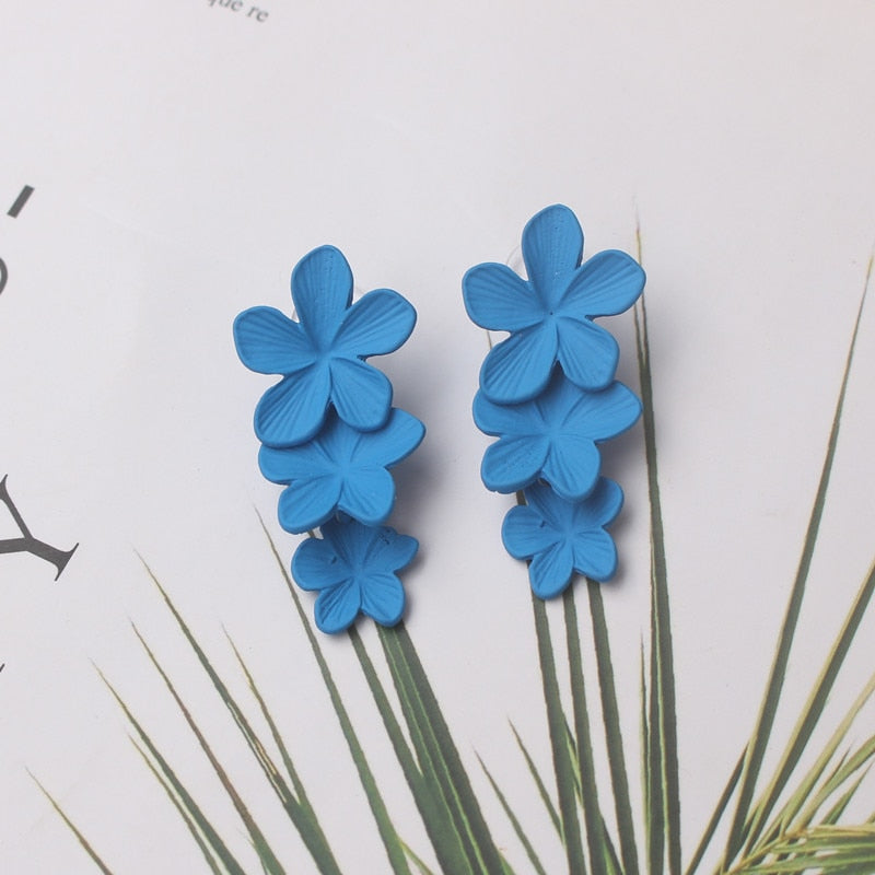 Double-layers Flower Drop Earrings