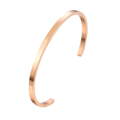 Unisex Simple Stainless Steel Opening Bracelet