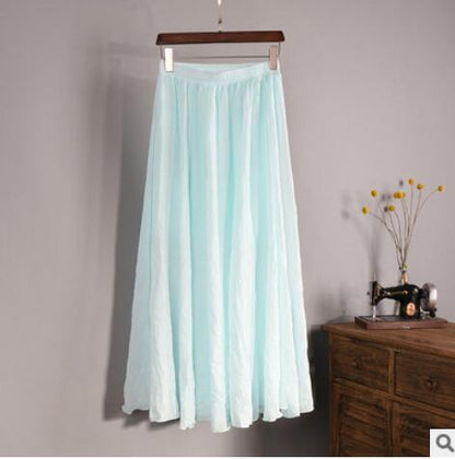 Cotton Linen Maxi Skirt