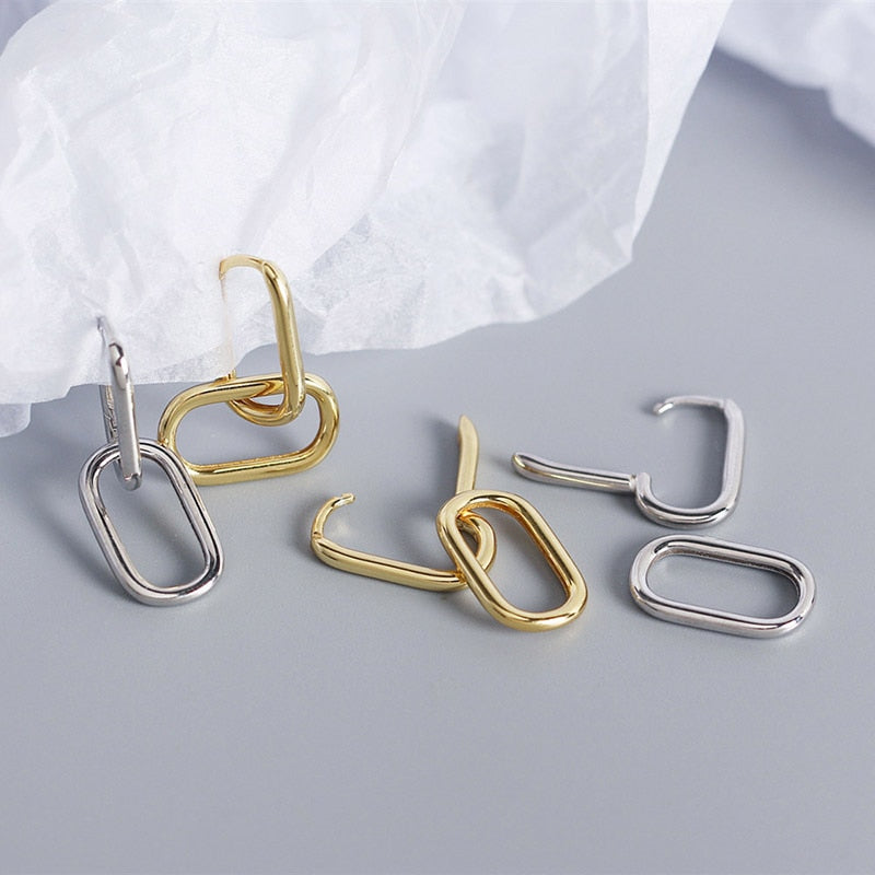 Foxanry Geometric U- Shape Earrings