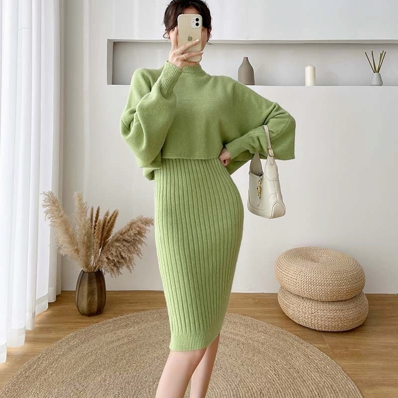 Fall/Winter Soft Sweater + Two-Piece Dress Sets