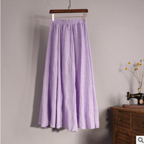 Cotton Linen Maxi Skirt