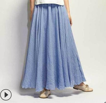 Cotton Linen Maxi Skirt