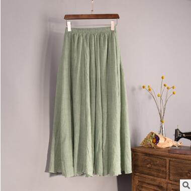 Cotton Linen Maxi Skirt