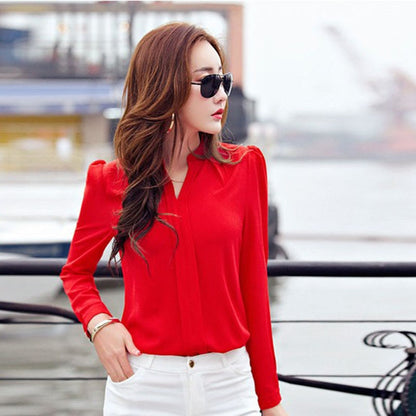 Slim Chiffon Long Sleeve Shirt