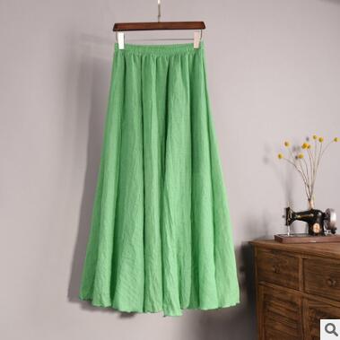 Cotton Linen Maxi Skirt