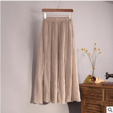 Cotton Linen Maxi Skirt