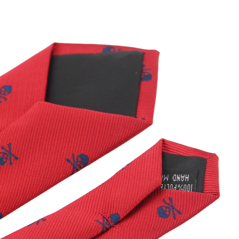 Men Casual Slim Skull Tie