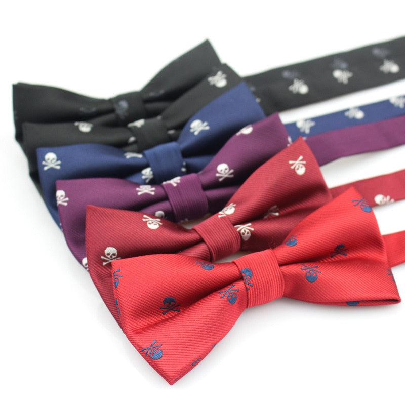 Men Casual Slim Skull Tie