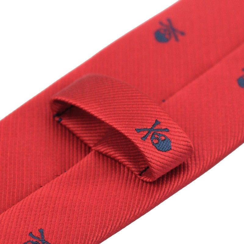 Men Casual Slim Skull Tie