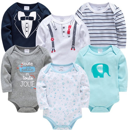 Baby 3-6PCS Cotton Long Sleeve Bodysuit