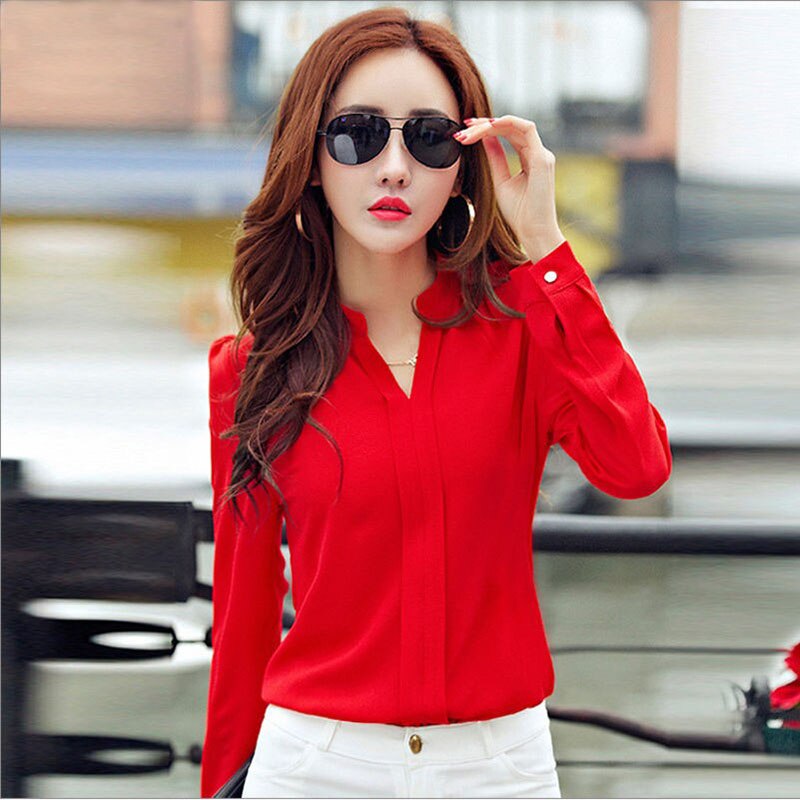 Slim Chiffon Long Sleeve Shirt