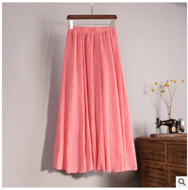 Cotton Linen Maxi Skirt