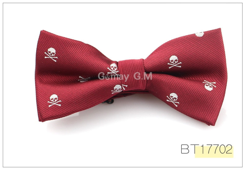 Men Casual Slim Skull Tie