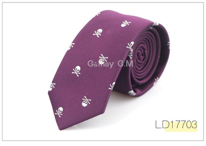 Men Casual Slim Skull Tie