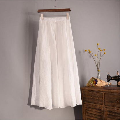 Cotton Linen Maxi Skirt