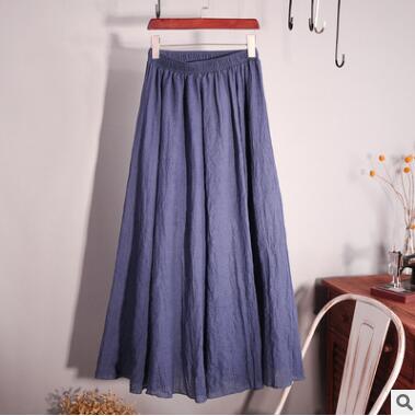 Cotton Linen Maxi Skirt