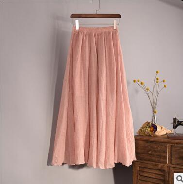 Cotton Linen Maxi Skirt