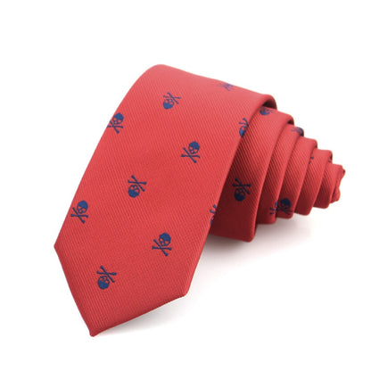 Men Casual Slim Skull Tie